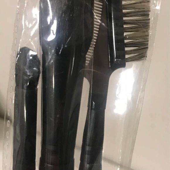 Set of 4 black Lancôme makeup brushes/eyebrow brush brand new in package - Picture 2 of 4
